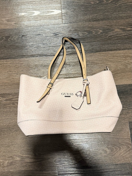 Guess Handbags - GUESS Pink Tote Bag with Tan Handles